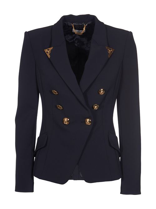 Double-breasted jacket in stretch crêpe with tips ELISABETTA FRANCHI | GI09546E2110